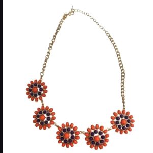 Elegant Floral Necklace in Orange & Purple. Great For a Clemson Tigers Fan